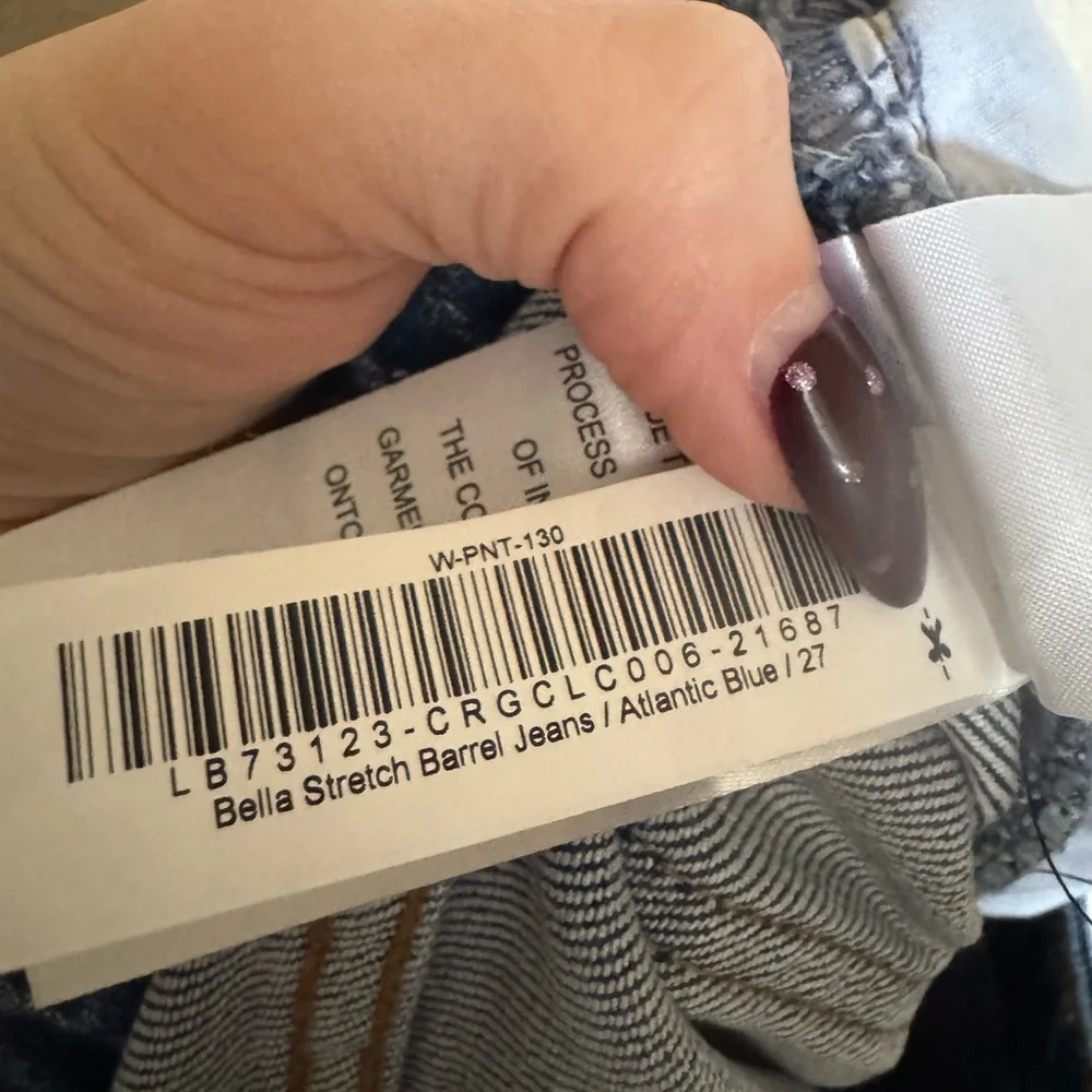 Quince Bella Stretch Barrel Jeans Size 27 in Atlantic Blue - Picture 10 of 11